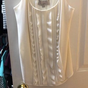 Ann Taylor Sleeveless Dress Blouse Cream